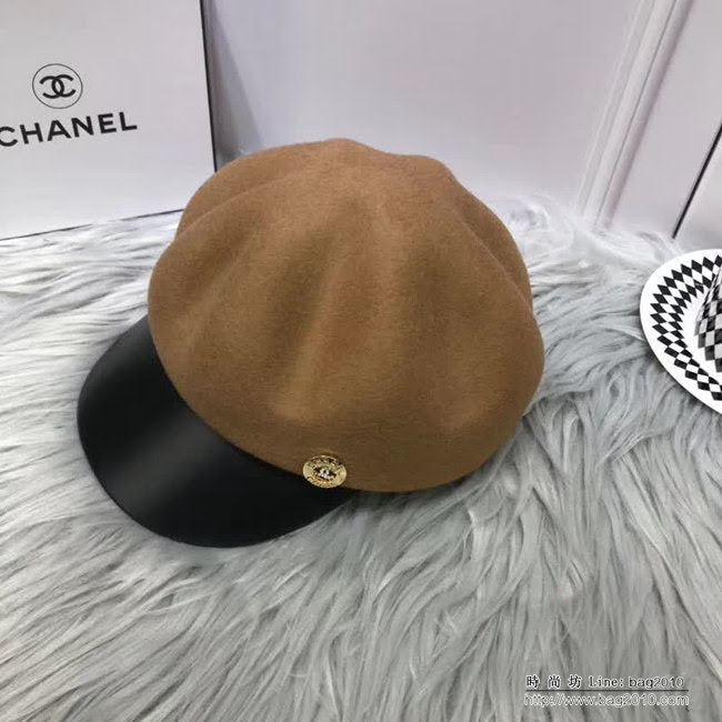 CHANEL香奈兒 秋冬新品 高端原版最新貝雷帽 百搭八角帽 皮帽簷鴨舌帽 LLWJ7000